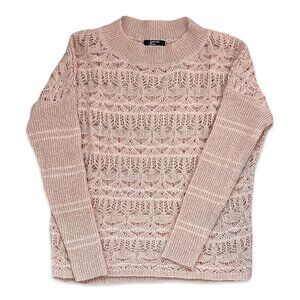 Marciano for Guess Pink Open Knit Sweater with Metallic Thread – Size XS